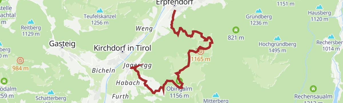 Route map: Kalksteinalmen